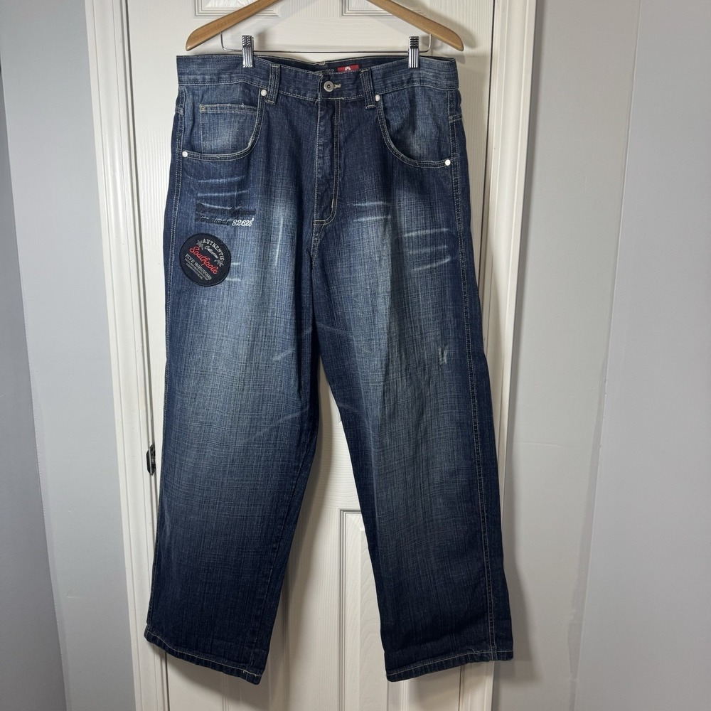 Vintage Southpole Red Tab Baggy Jeans Sz 38x31 Skater‎ Y2K 2000s Logo Patch